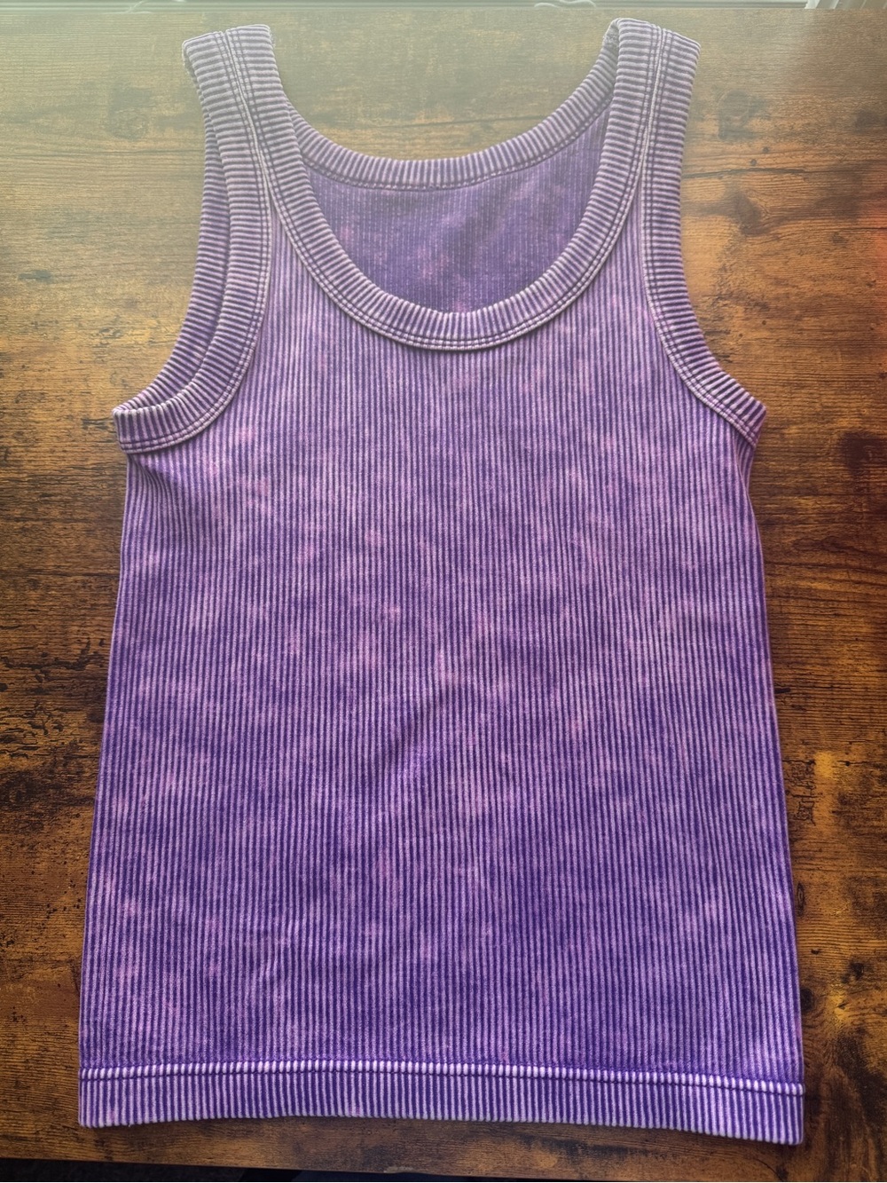 Purple Ribbed Tank Top - Classic Comfortable Style